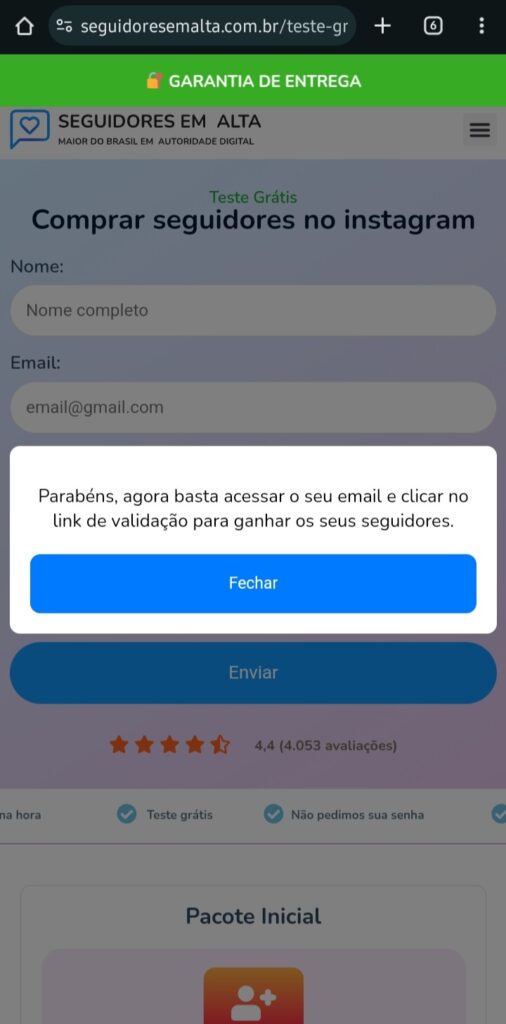 resgatando seguidores no aplicativo para Ganhar Seguidores no Instagram