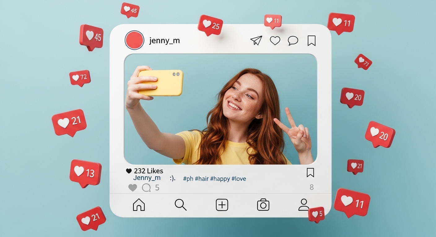 Fontes para o Instagram: Guia Completo para Personalizar Seu Perfil em 2025 2 A imagem de um post do Instagram com uma selfie popular e muitos likes, destaca a importância da comunicação visual. Isso sugere que a escolha de fontes para o Instagram pode ser um diferencial na expressão da mensagem, complementando a imagem e aumentando o engajamento.