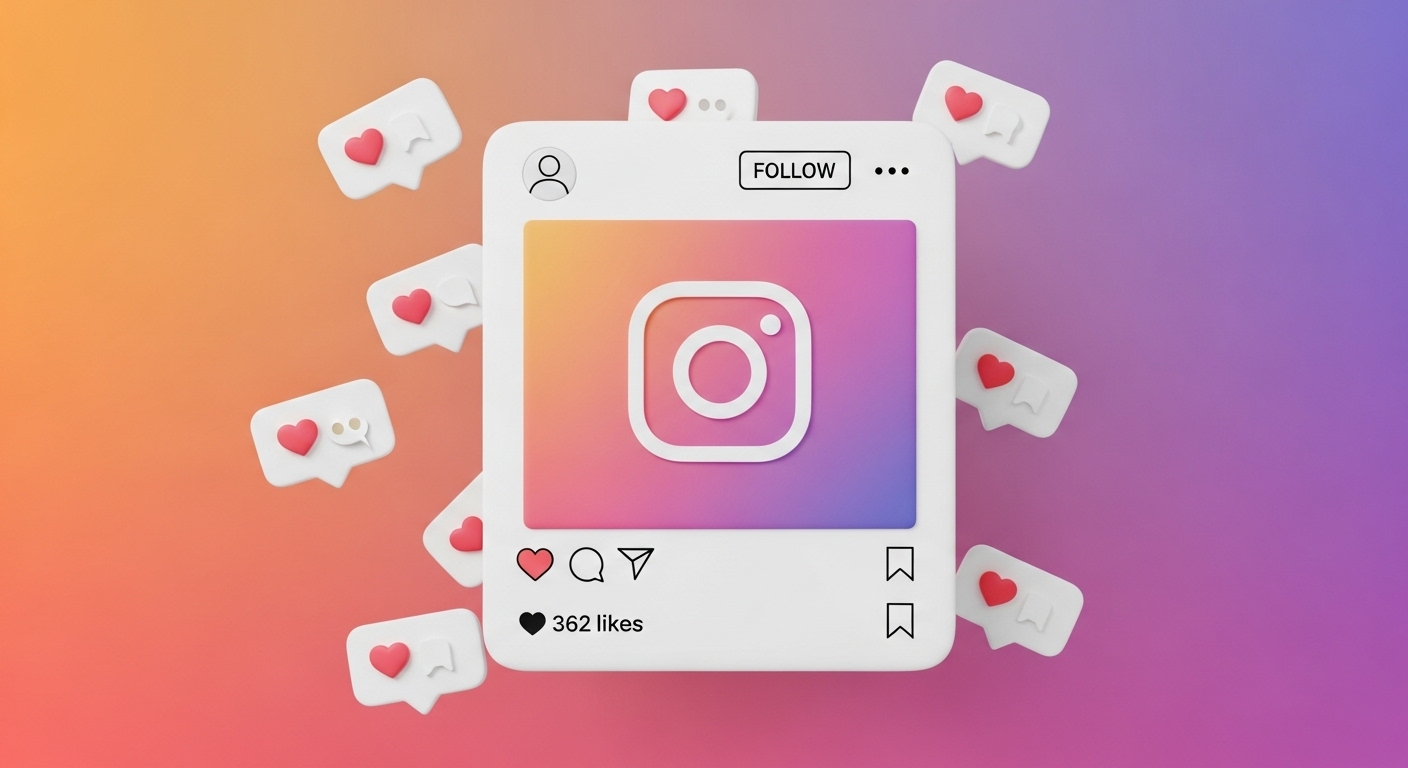 Nova estratégia: Como ganhar seguidores no Instagram: Em 2025 Aumente sua visibilidade (Comprovado!) 1 A imagem de uma postagem do Instagram com o botão de seguir e ícones de curtidas, destaca a interação do usuário. Isso sugere que o conteúdo abordará uma 'Nova estratégia: Como ganhar seguidores no Instagram' que se concentra em criar posts atraentes e incentivar a ação do público para expandir a base de seguidores.