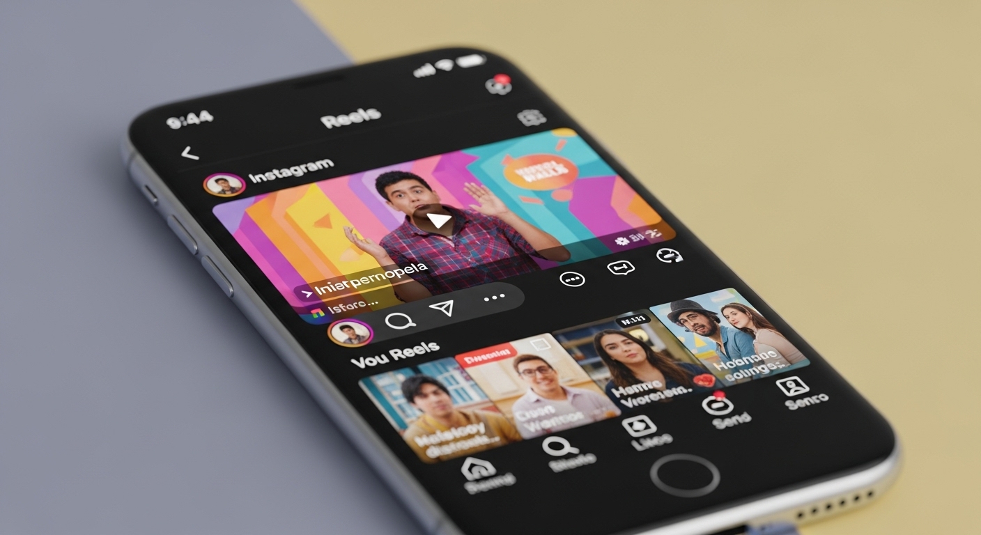Como Ganhar Milhares de Seguidores no Instagram: Guia Completo 1 Tela do aplicativo Instagram exibindo a seção de Reels com vídeos populares — estratégia eficaz para quem busca como ganhar milhares de seguidores no Instagram utilizando conteúdo em vídeo curto e viral.