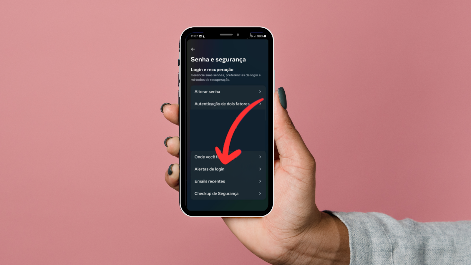 As Novas Atualizações de Segurança do Instagram: O Que Mudou? 8 Configurando Alertas de Login para melhorar a segurança do Instagram, passo 3