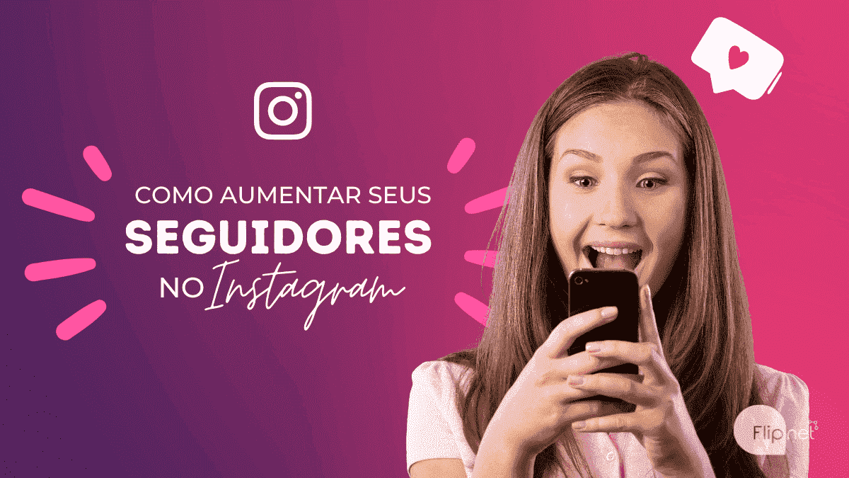 texto escrito seguidores e alta no instagram. Mulher feliz segurando celular ganhando novos seguidores no seu perfil com a ajuda do aplicativo seguidores em alta.