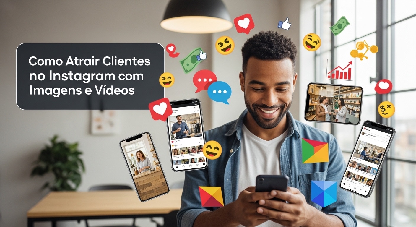 3 Formas de Fazer o Instagram da Sua Loja Crescer: Dicas Práticas para Aumentar Alcance, Engajamento e Vendas 1 jovem mostrando como Atrair Clientes no Instagram com Imagens e Vídeos e mostrando 3 formas de fazer o instagram da sua loja crescer