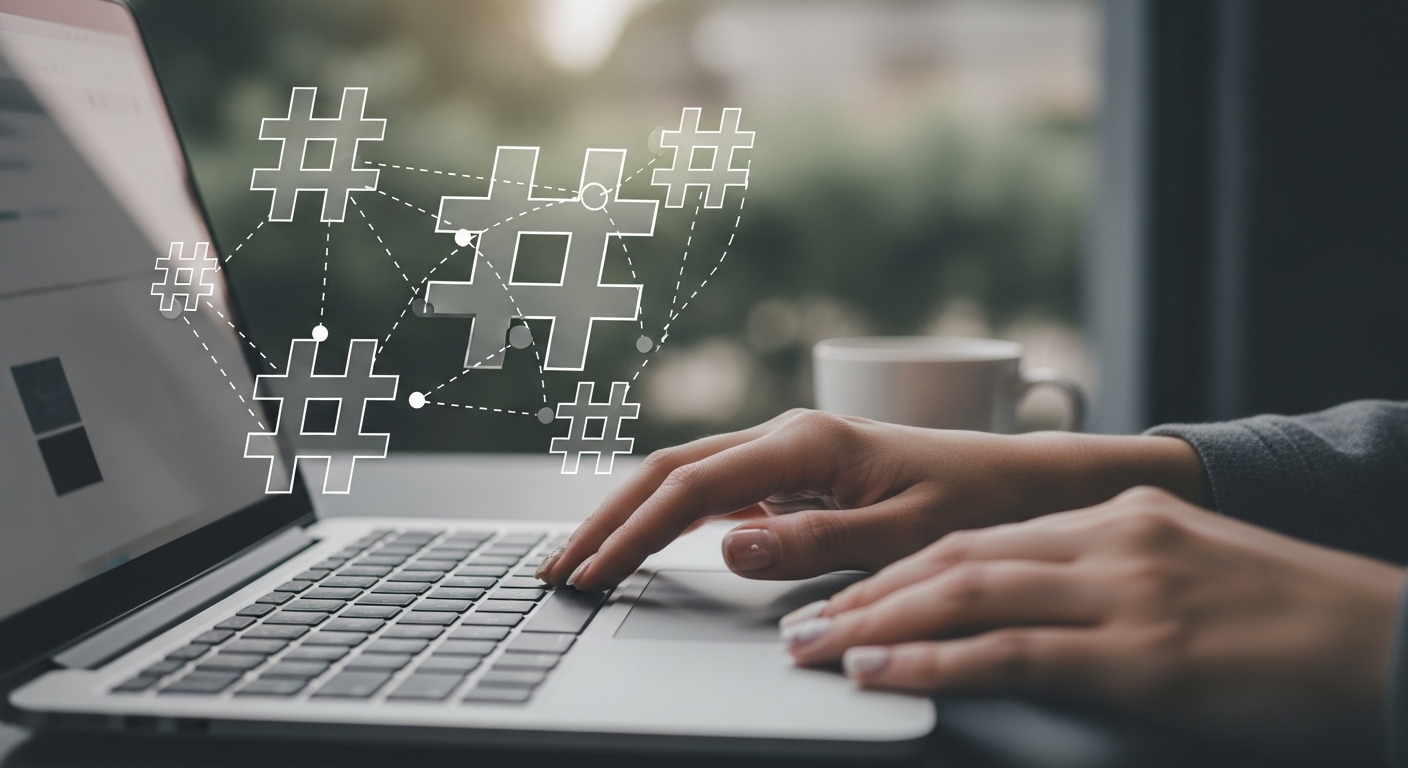 As melhores hashtags para Instagram: O Guia Definitivo para Alcançar Mais Engajamento com o uso das Hashtags 1 A ilustração simboliza a importância das hashtags para Instagram na categorização de conteúdos e na ampliação do alcance de publicações.